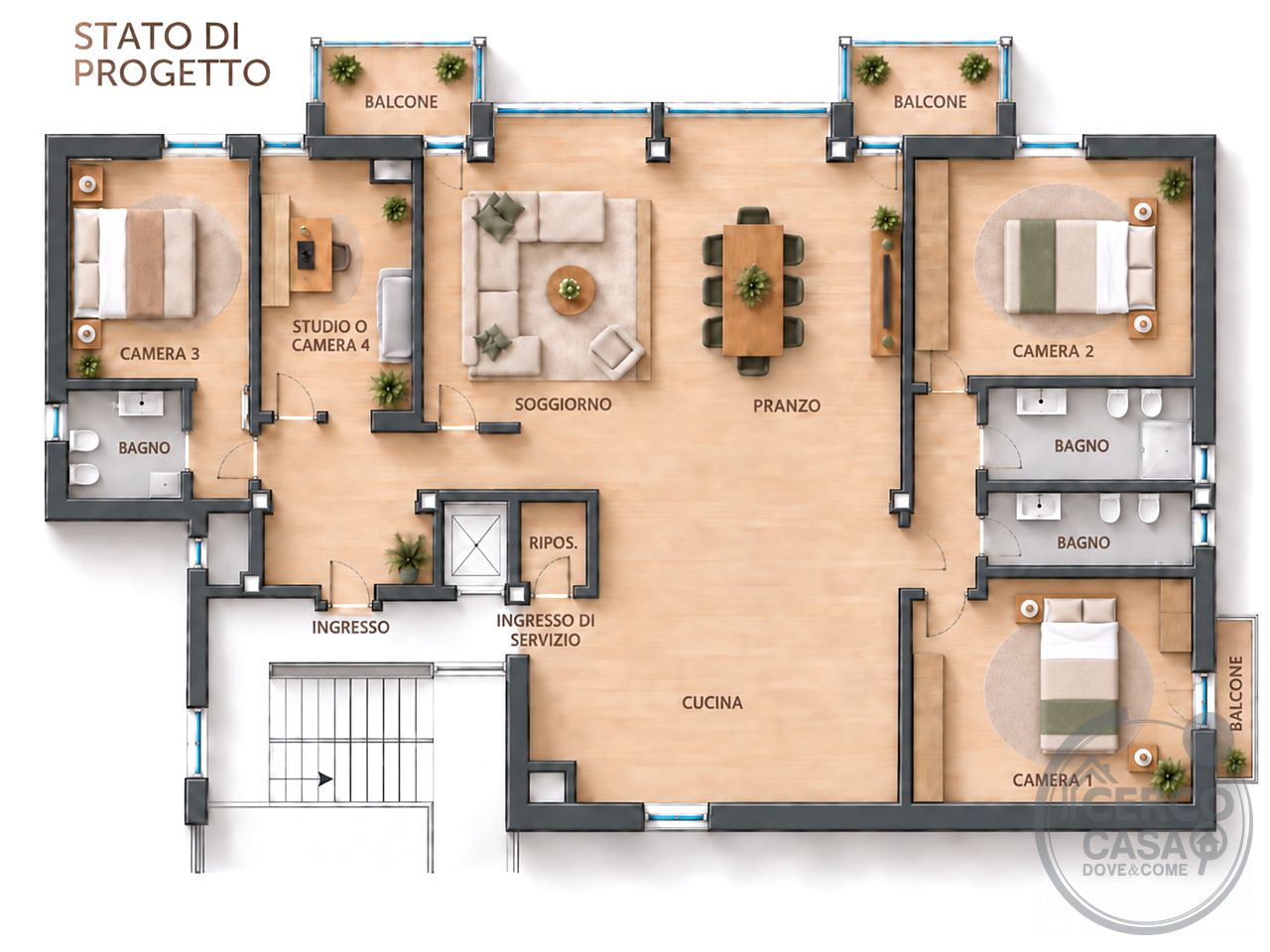 Appartamento 215 MQ con doppio accesso